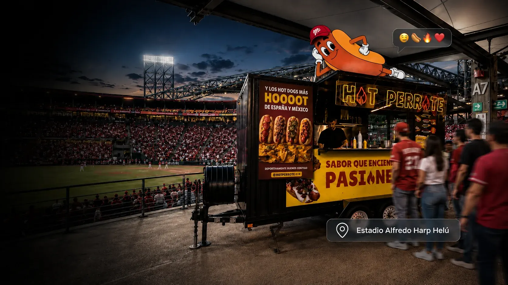 Food truck Hot Perrote en el estadio